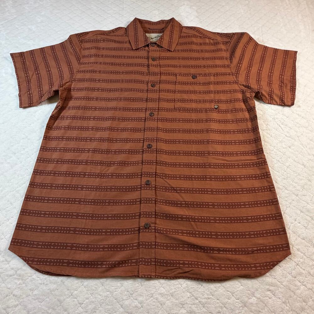Duck Camp Daily Grind Fish Bone Shirt in Rust Brown -size XL excellent condition